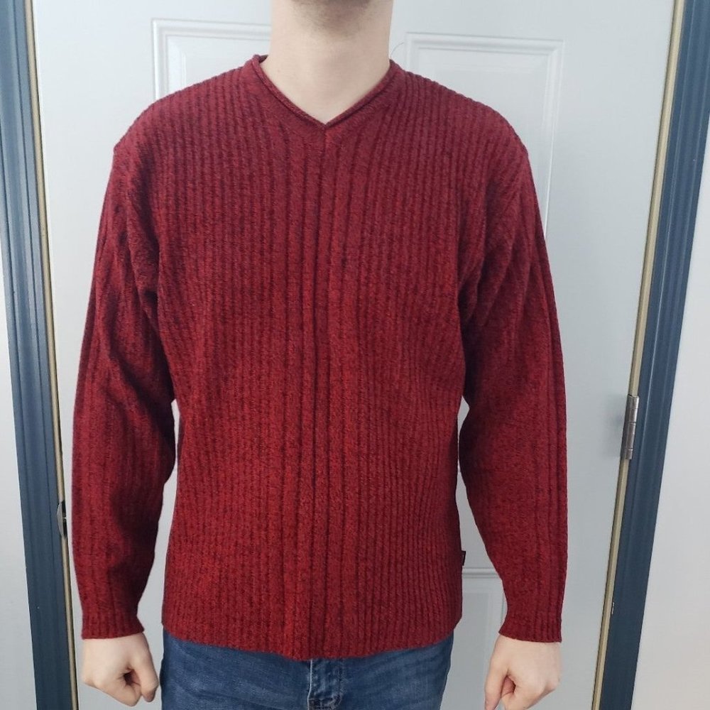 90s/Y2K Men's‎ Red and Black Sweater